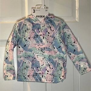 NWOT RBX Activewear Sweatshirt Hoodie Size 3T Paint Splatter graphic Sweater